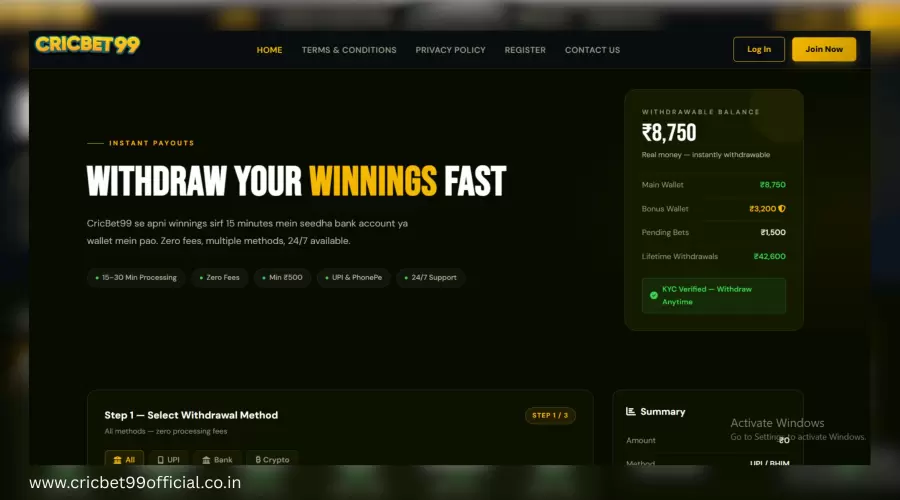 How to Withdraw Winnings from Cricbet99 Fast Check Out